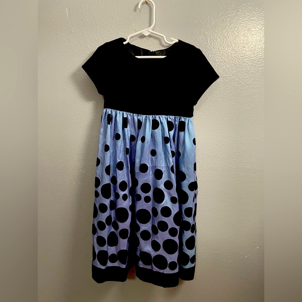 Black and Blue Pleated Casual Sundress
